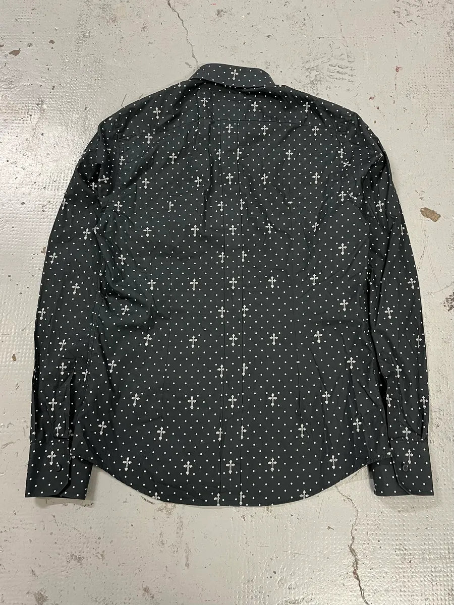 2010s Dolce & Gabbana Black Polka Dot Cross Print Shirt AokjgFO 6