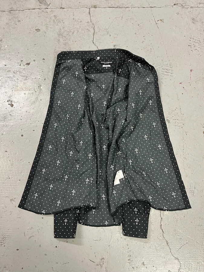 2010s Dolce & Gabbana Black Polka Dot Cross Print Shirt AokjgFO 7