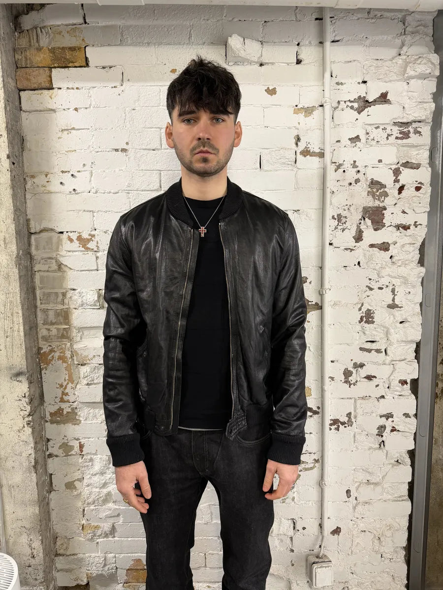 2010s Dolce & Gabbana Black Premium Lamb Leather Bomber Jacket JmLJLhu 4