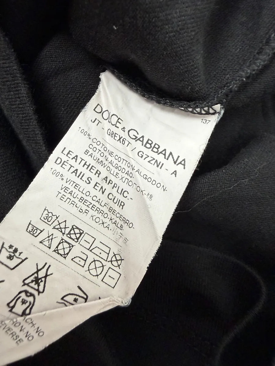 2010s Dolce & Gabbana Black Velvet Floral T-Shirt rluMnry 4