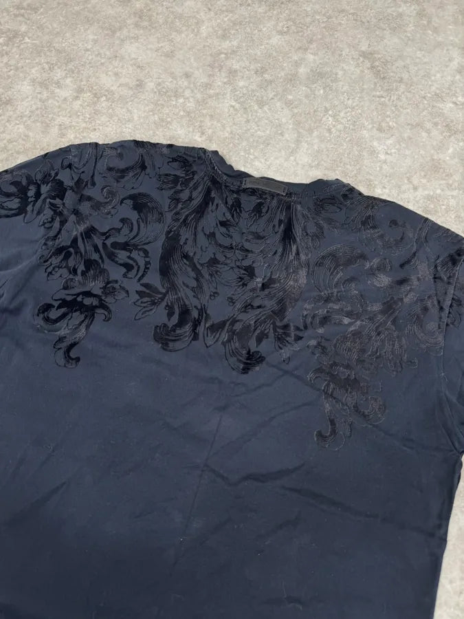 2010s Dolce & Gabbana Black Velvet Ornament T-Shirt VPAdGpp 5