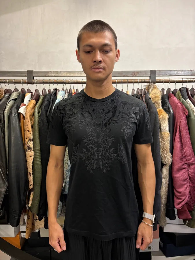 2010s Dolce & Gabbana Black Velvet Ornament T-Shirt TLjjWeC 1