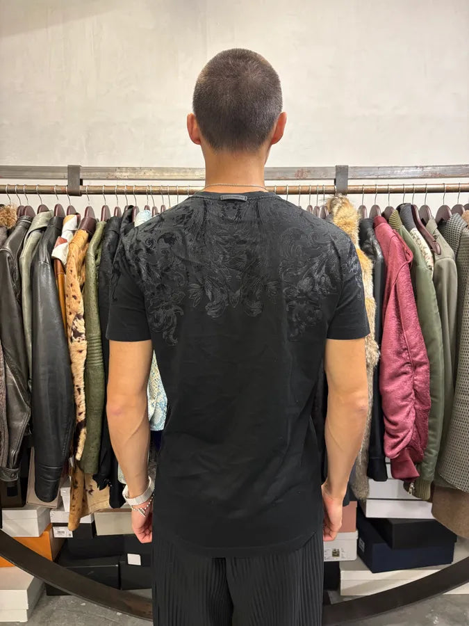 2010s Dolce & Gabbana Black Velvet Ornament T-Shirt TLjjWeC 2