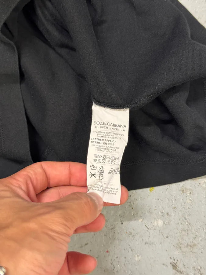 2010s Dolce & Gabbana Black Velvet Ornament T-Shirt TLjjWeC 6