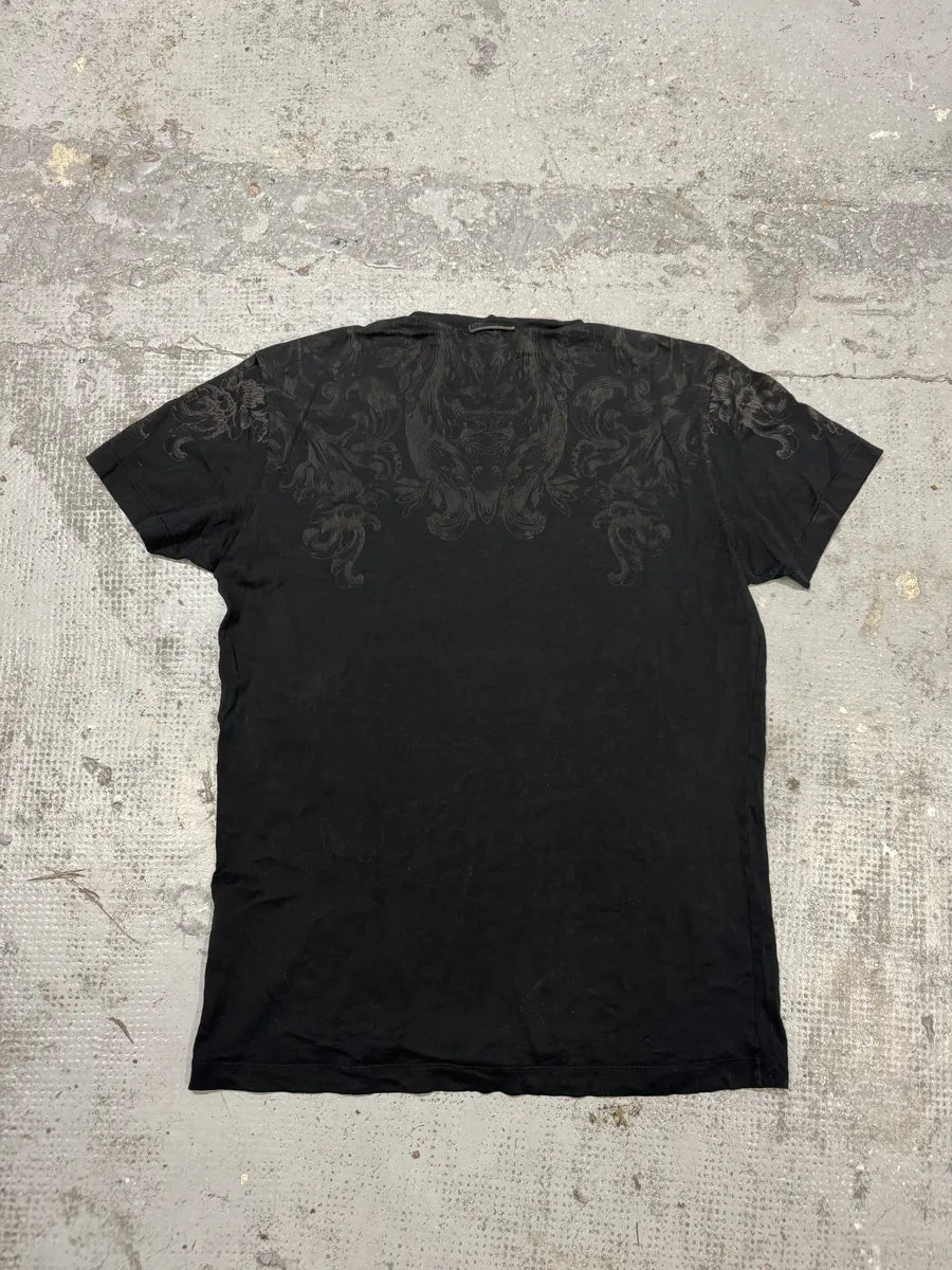2010s Dolce & Gabbana Black Velvet Ornament T-Shirt UyuGgLN 1
