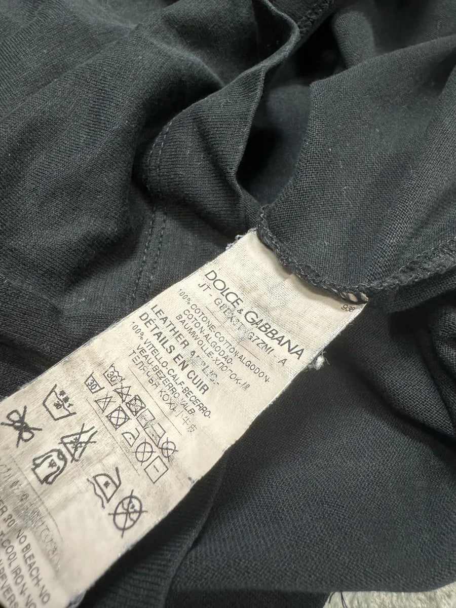 2010s Dolce & Gabbana Black Velvet Ornament T-Shirt UyuGgLN 5