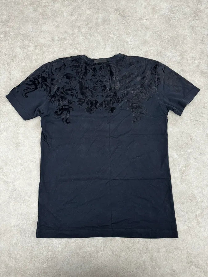 2010s Dolce & Gabbana Black Velvet Ornament T-Shirt VPAdGpp 3