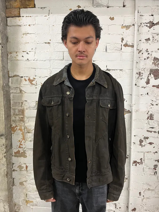 2010s Dolce & Gabbana Black Waxed Effect Denim Jacket tRqMtgA 1