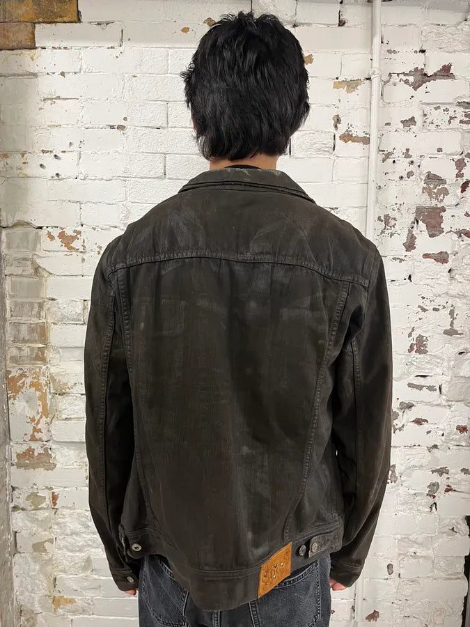 2010s Dolce & Gabbana Black Waxed Effect Denim Jacket tRqMtgA 2