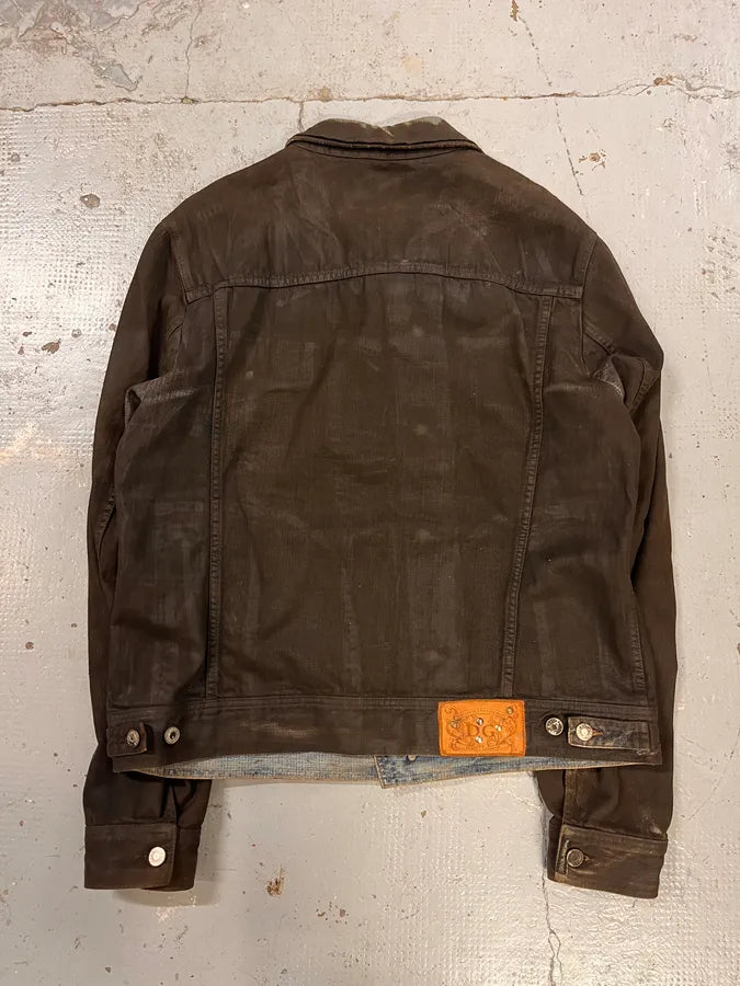 2010s Dolce & Gabbana Black Waxed Effect Denim Jacket tRqMtgA 6