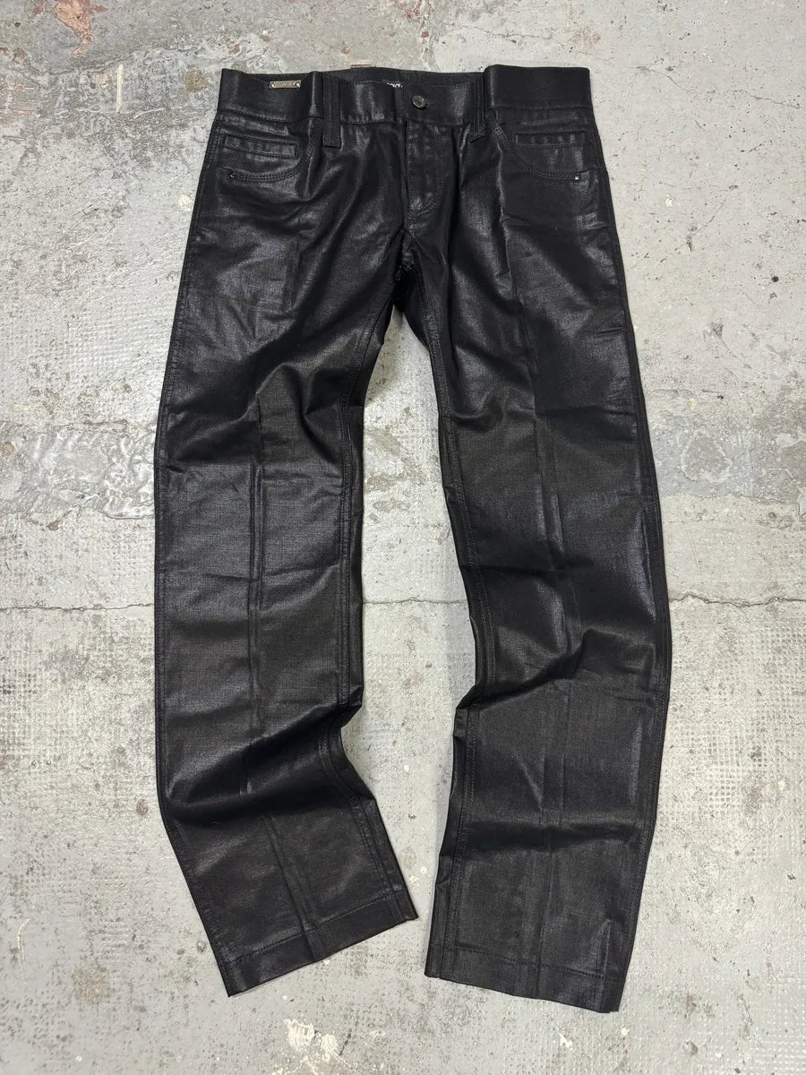 2010s Dolce & Gabbana Black Waxed Effect Pants RSzlIoI 0