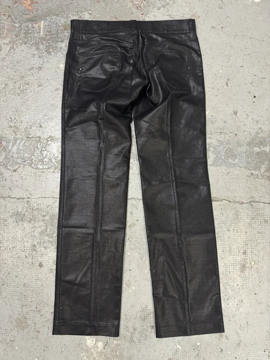 2010s Dolce & Gabbana Black Waxed Effect Pants RSzlIoI 1