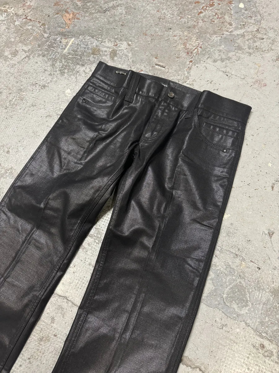 2010s Dolce & Gabbana Black Waxed Effect Pants RSzlIoI 11