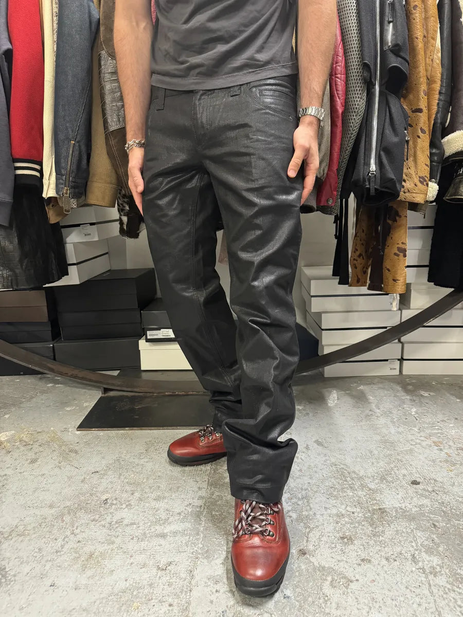 2010s Dolce & Gabbana Black Waxed Effect Pants RSzlIoI 4