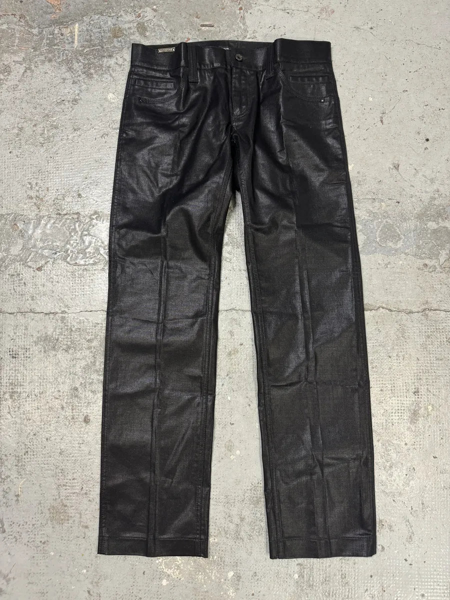 2010s Dolce & Gabbana Black Waxed Effect Pants RSzlIoI 5