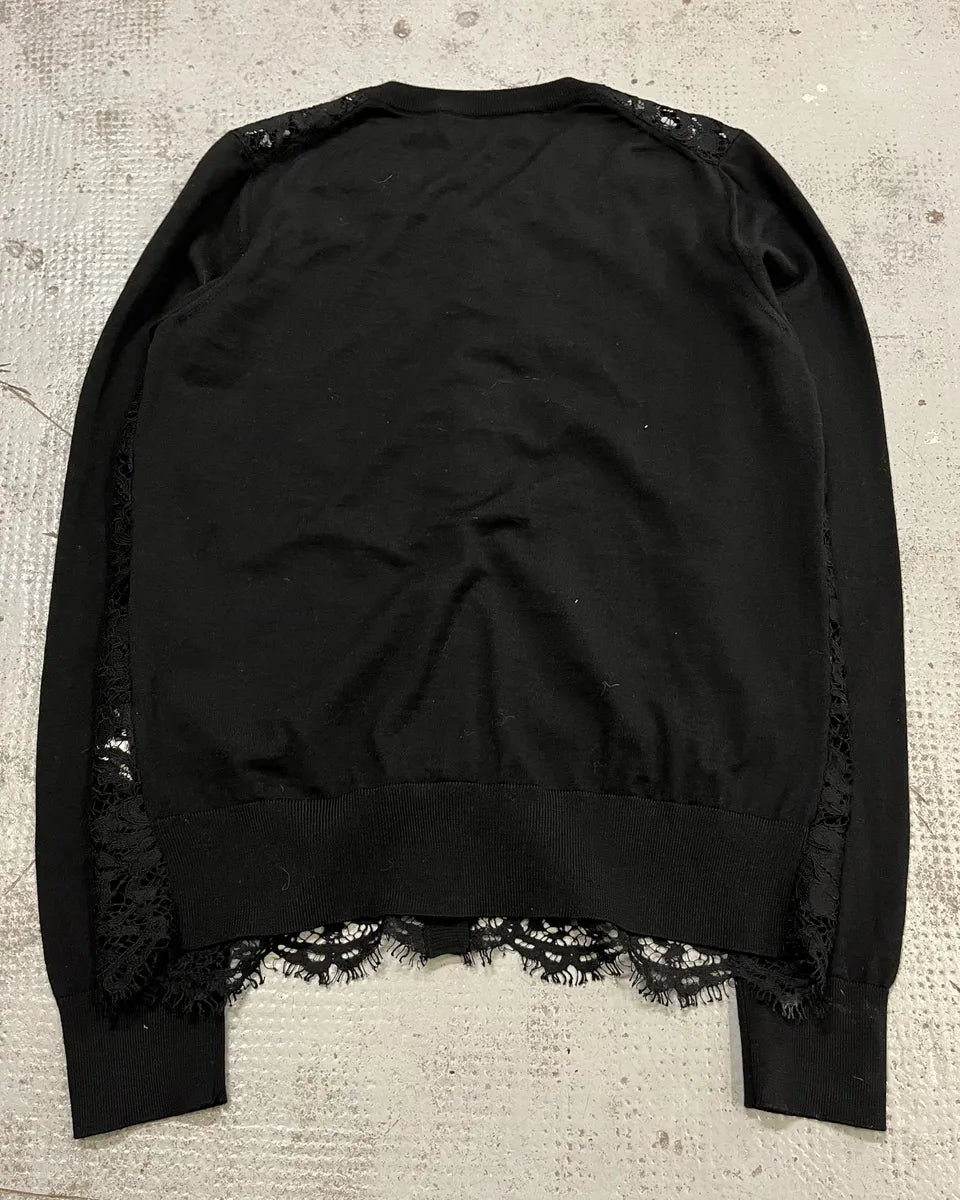 2010s Dolce & Gabbana Black Wool Lace Cardigan  AuOnXRT 4