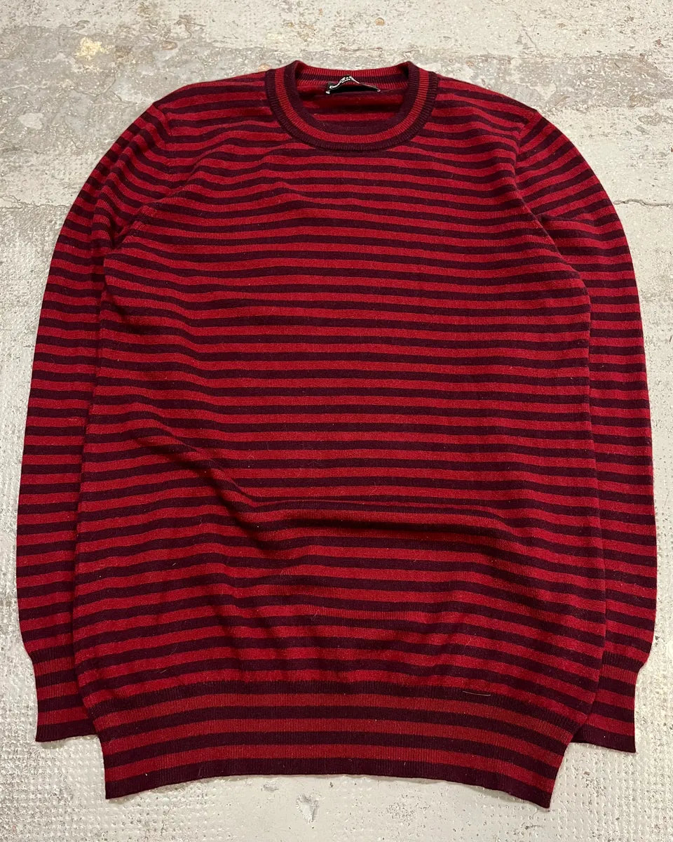 2010s Dolce & Gabbana Bordeaux Two Tone Striped Sweater KfYuhkC 0