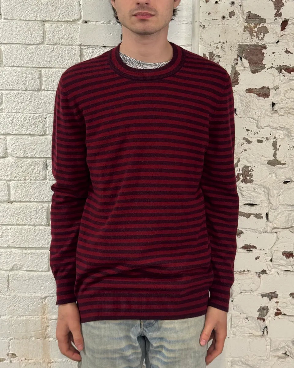 2010s Dolce & Gabbana Bordeaux Two Tone Striped Sweater KfYuhkC 1