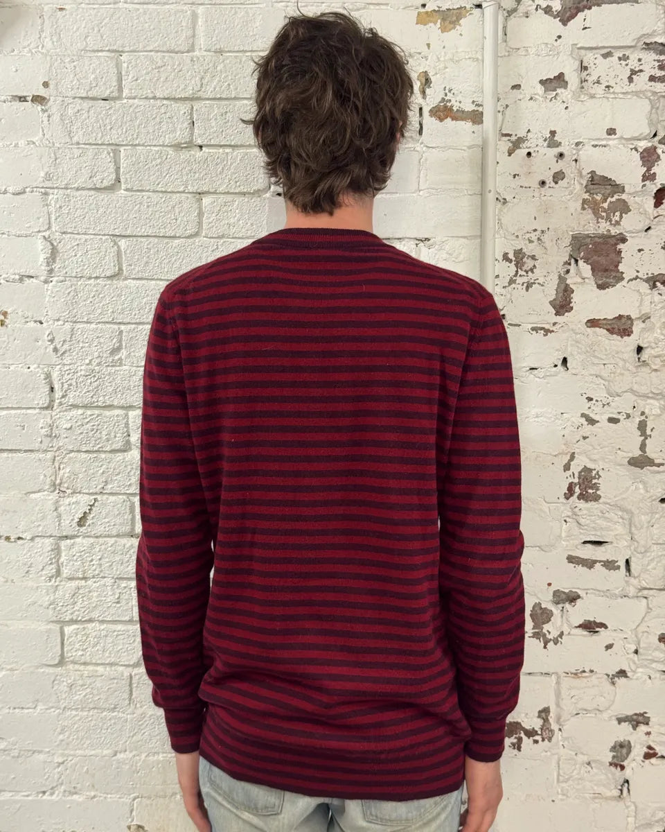 2010s Dolce & Gabbana Bordeaux Two Tone Striped Sweater KfYuhkC 2