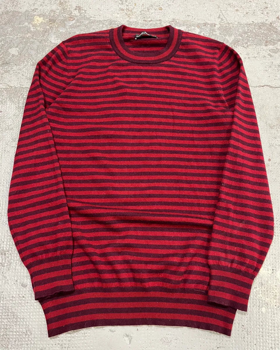 2010s Dolce & Gabbana Bordeaux Two Tone Striped Sweater KfYuhkC 3