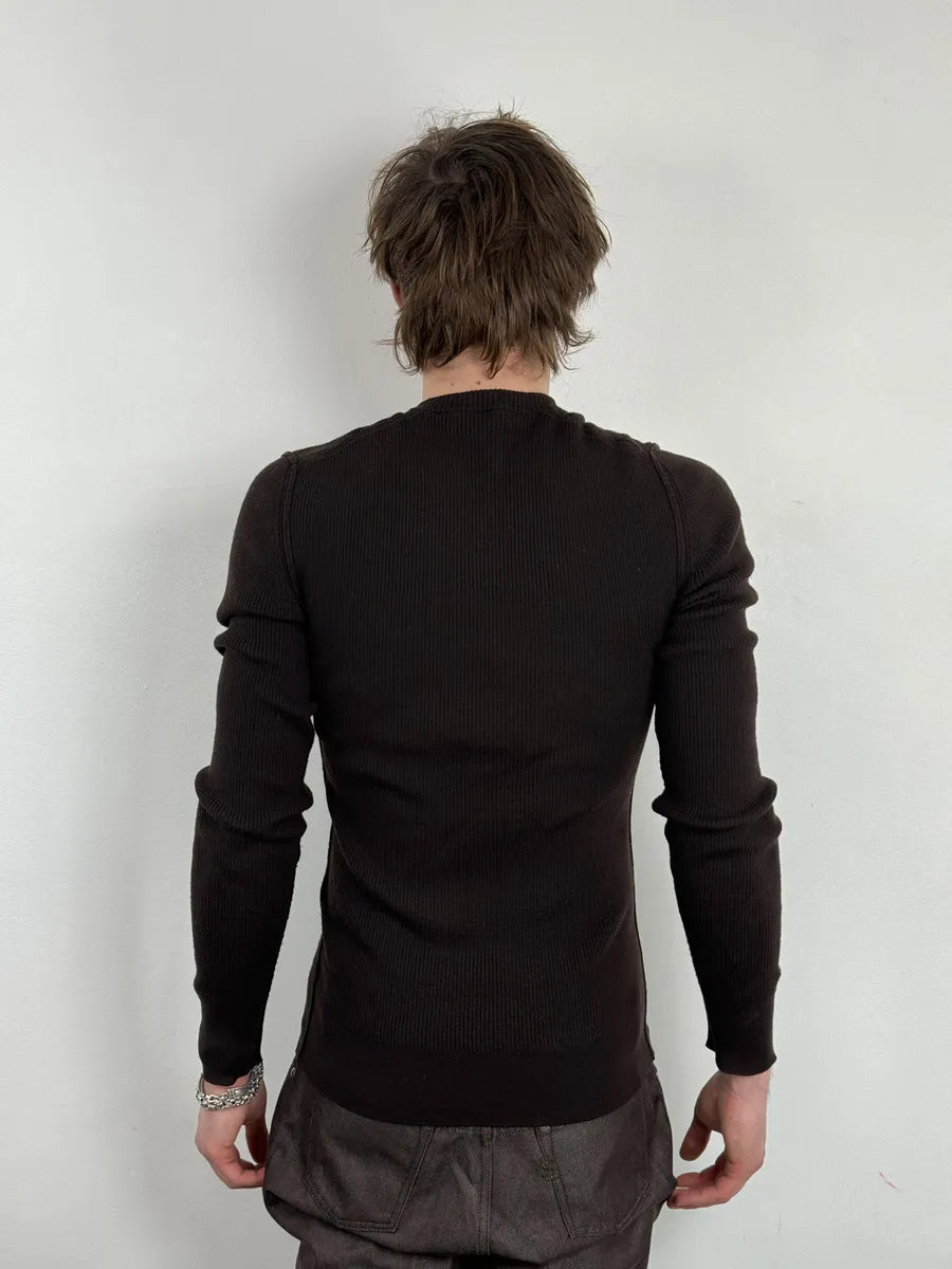 2010s Dolce & Gabbana Brown Cozy Henley Sweater bdKLNEy 2