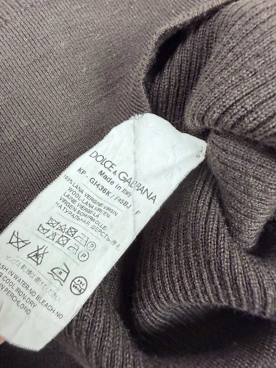 2010s Dolce & Gabbana Brown Cozy Henley Sweater bdKLNEy 5