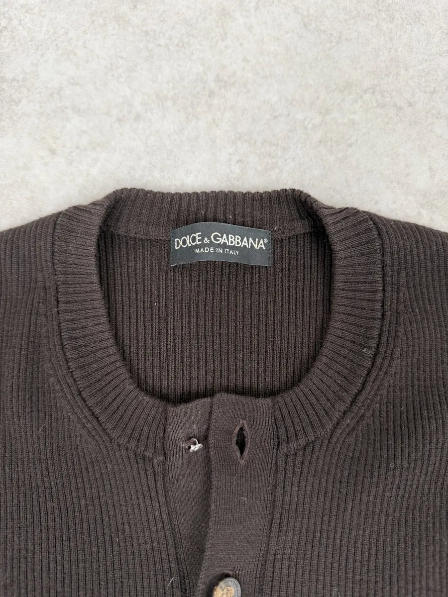 2010s Dolce & Gabbana Brown Cozy Henley Sweater bdKLNEy 6