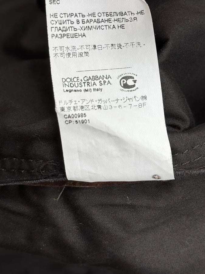 2010s Dolce & Gabbana Brown Distressed Leather Shirt Jacket AGrVppj 9