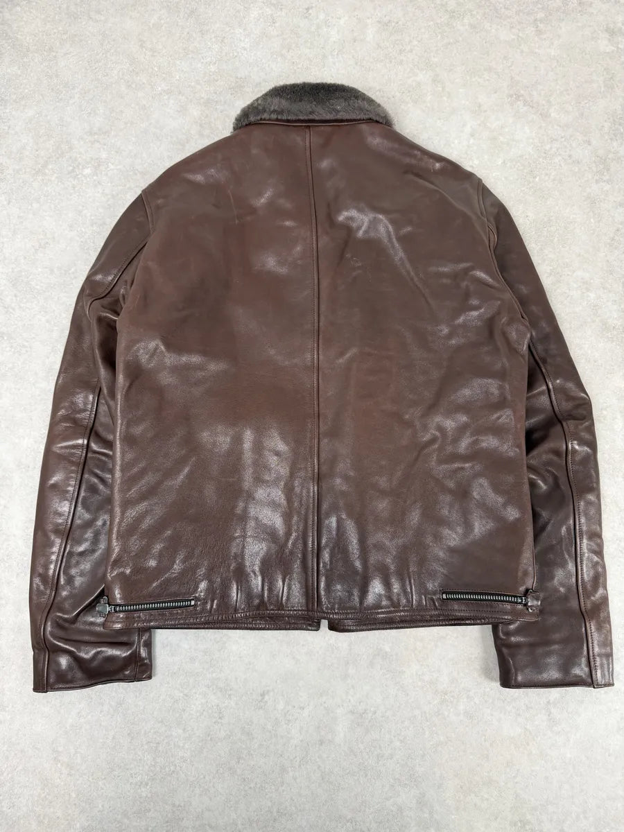 2010s Dolce & Gabbana Brown Premium Leather Jacket PwFcccX 1