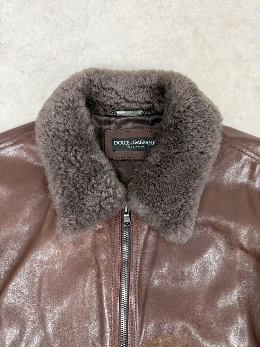 2010s Dolce & Gabbana Brown Premium Leather Jacket PwFcccX 10