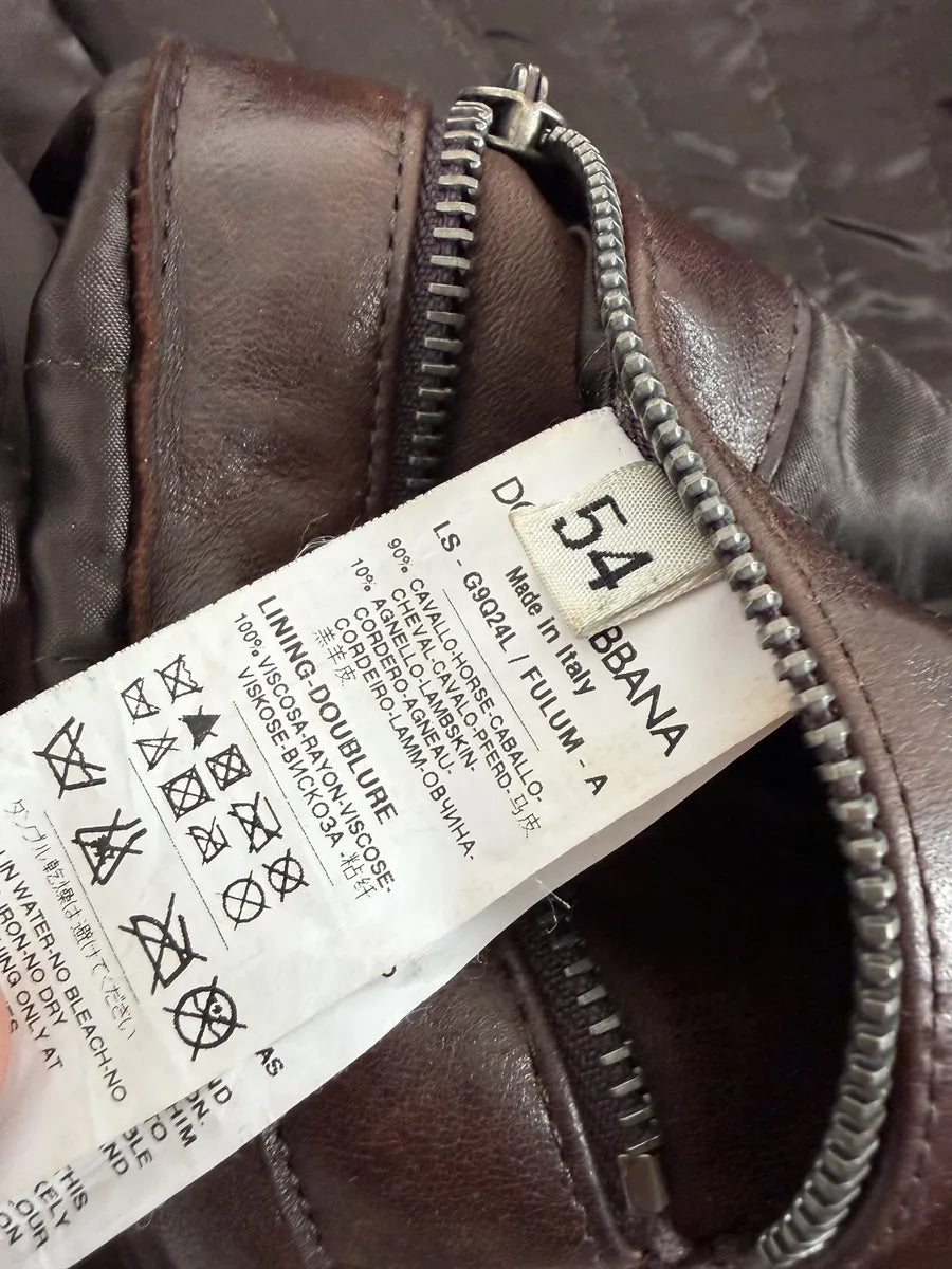 2010s Dolce & Gabbana Brown Premium Leather Jacket PwFcccX 6