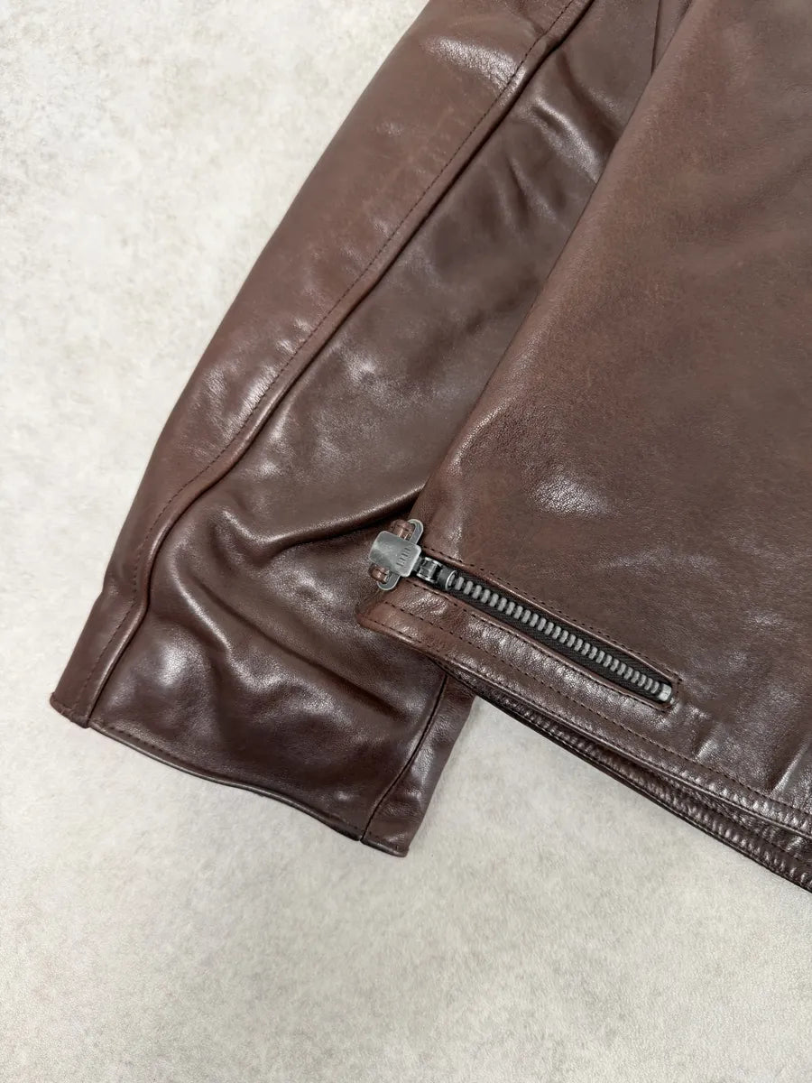 2010s Dolce & Gabbana Brown Premium Leather Jacket PwFcccX 8