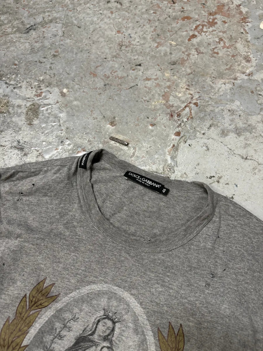 2010s Dolce & Gabbana Catholic Grey Distressed Longsleeves RiYJTib 5