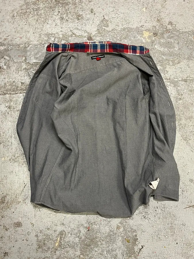 2010s Dolce & Gabbana Checkered Grey Shirt ewrFaIC 7