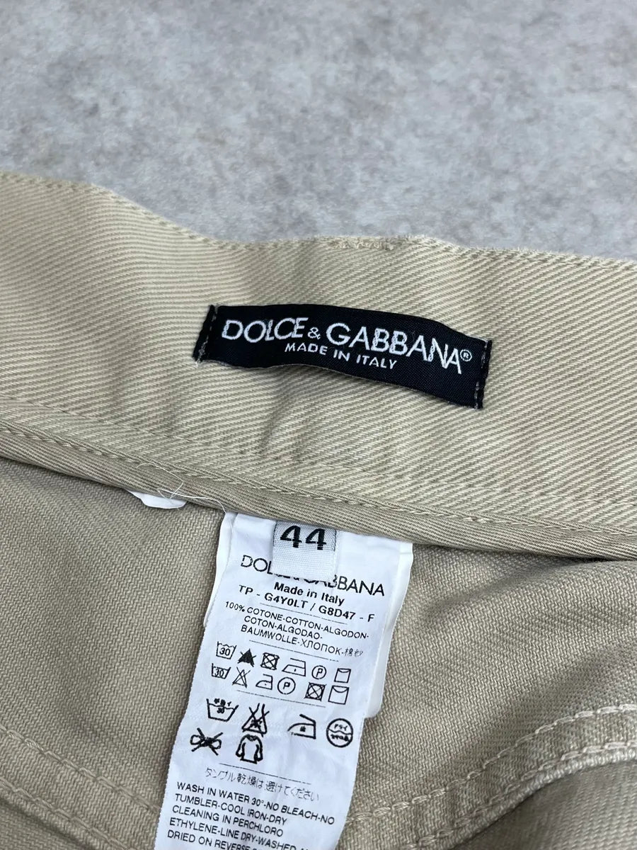 2010s Dolce & Gabbana Distressed Beige Slim Denim Jeans vManuVW 10