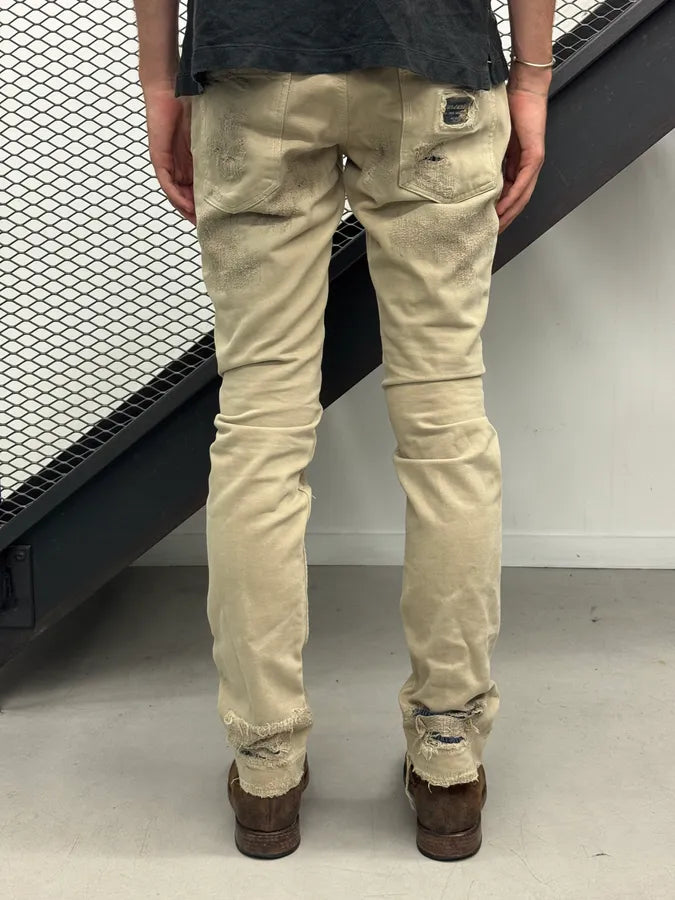 2010s Dolce & Gabbana Distressed Beige Slim Denim Jeans vManuVW 3
