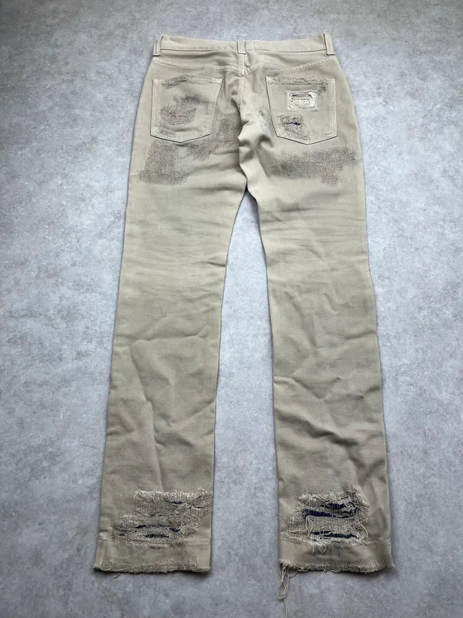 2010s Dolce & Gabbana Distressed Beige Slim Denim Jeans vManuVW 6