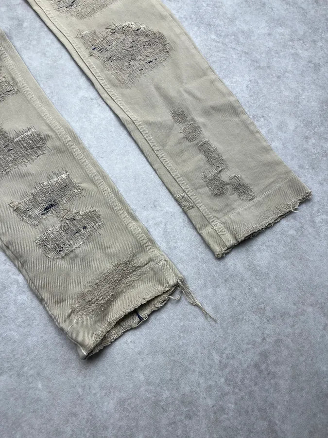 2010s Dolce & Gabbana Distressed Beige Slim Denim Jeans vManuVW 7