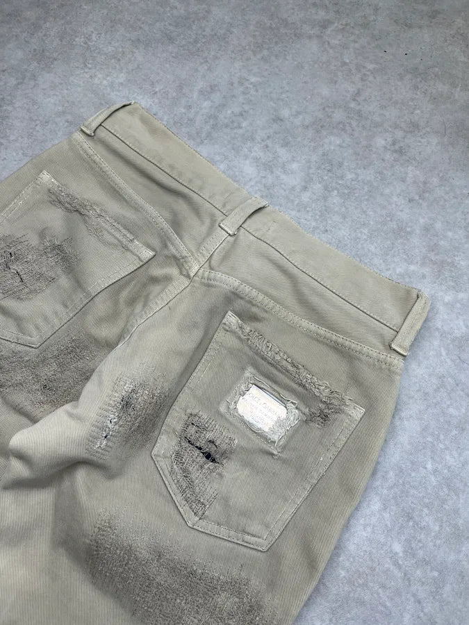 2010s Dolce & Gabbana Distressed Beige Slim Denim Jeans vManuVW 9