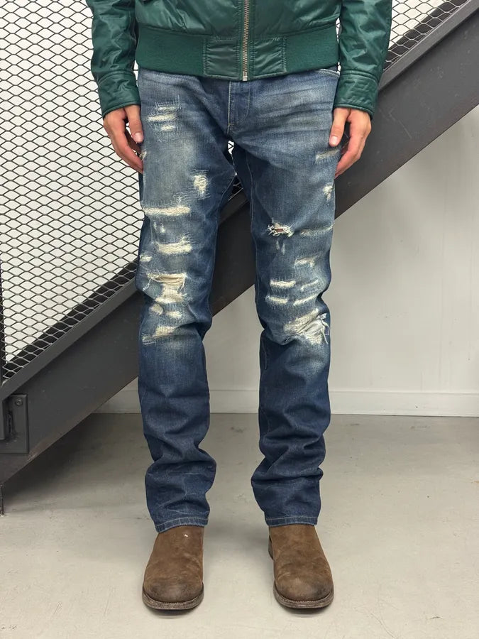 2010s Dolce & Gabbana Distressed Navy Denim Jeans VdSHGII 0