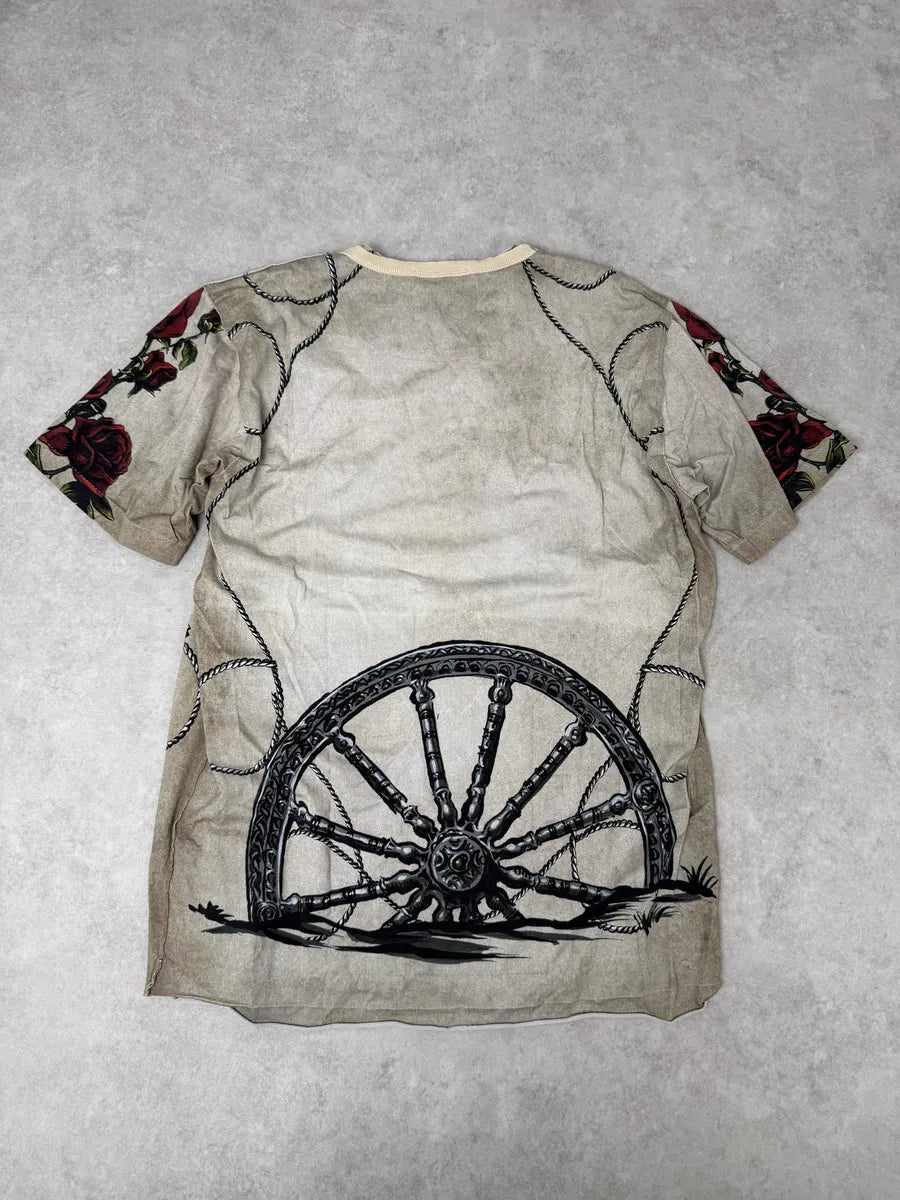 2010s Dolce & Gabbana Faded Grey Gun Rose T-Shirt gGuKmjN 1