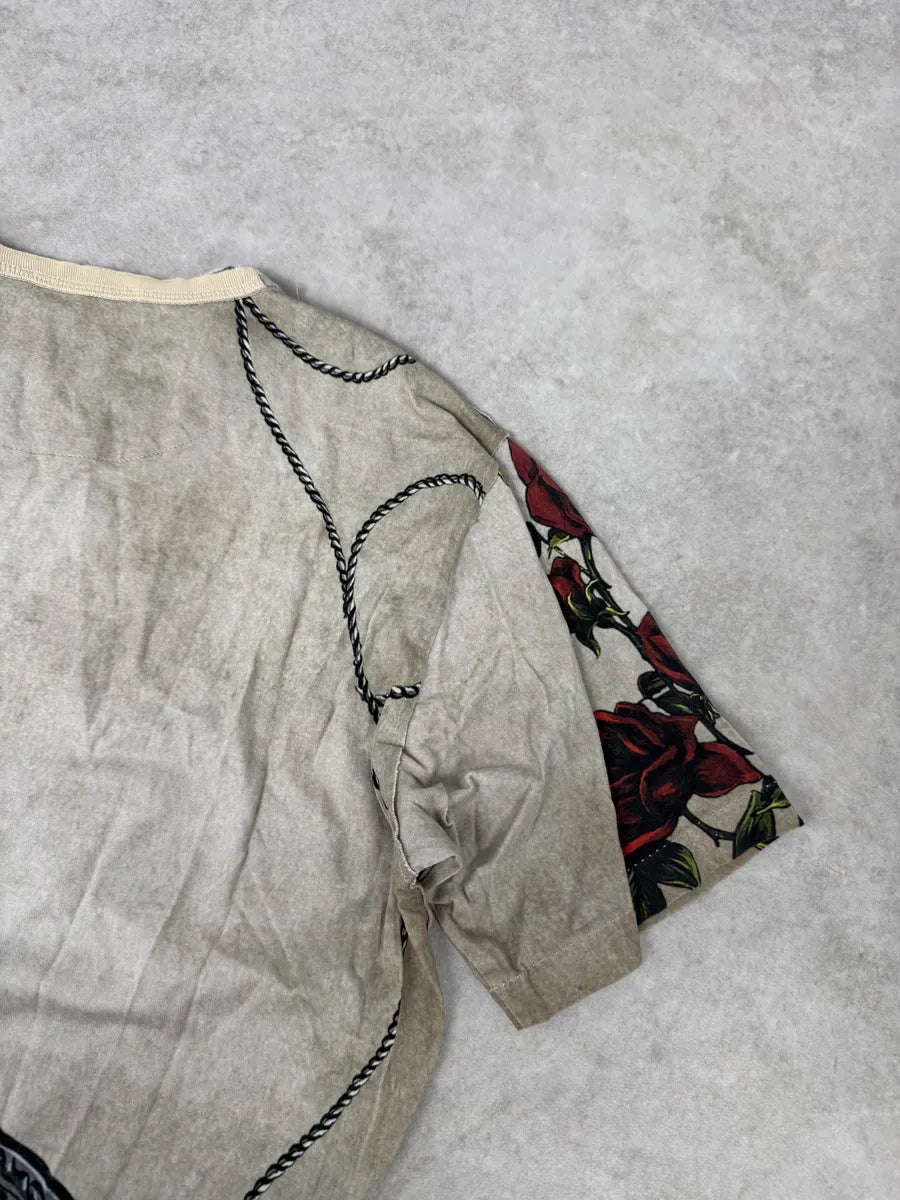 2010s Dolce & Gabbana Faded Grey Gun Rose T-Shirt gGuKmjN 4