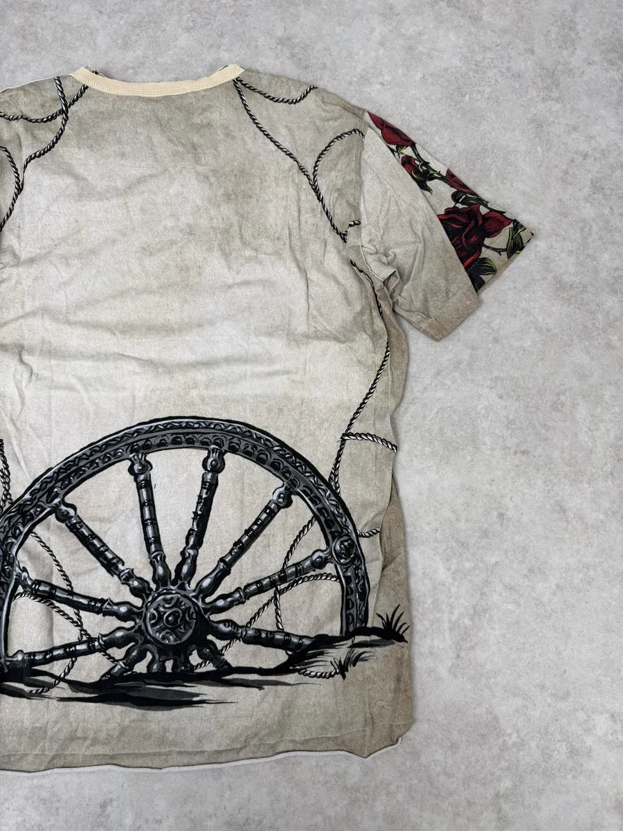 2010s Dolce & Gabbana Faded Grey Gun Rose T-Shirt gGuKmjN 5