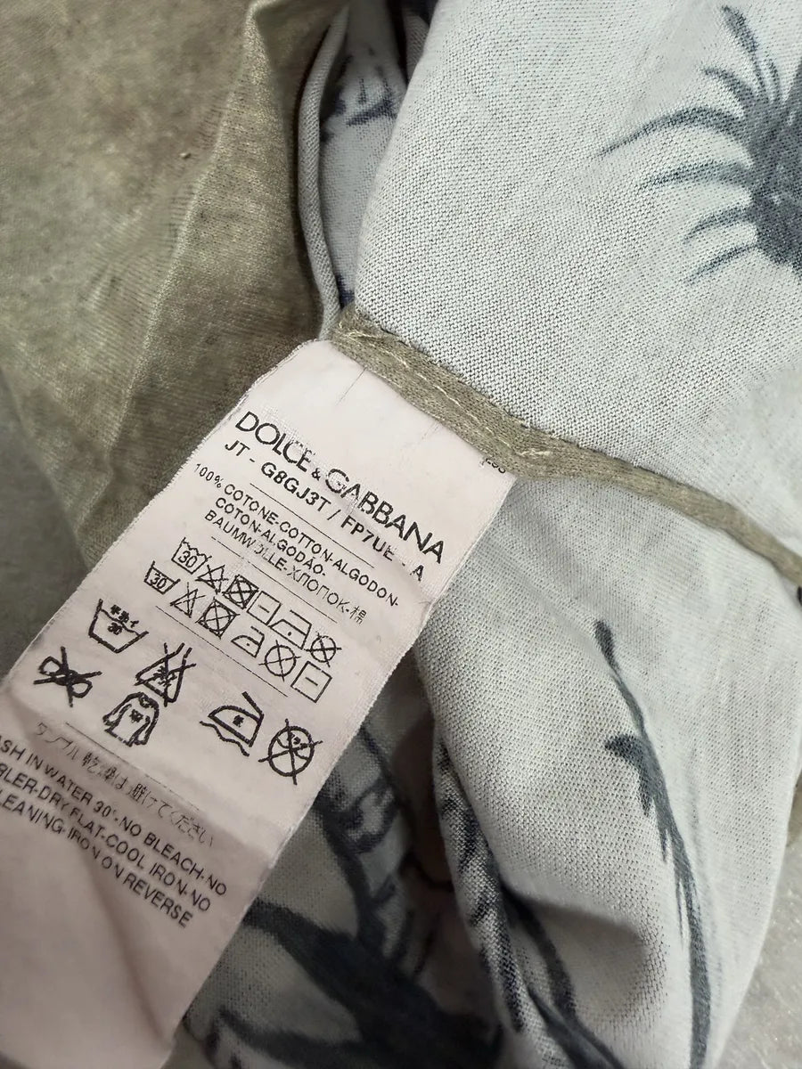 2010s Dolce & Gabbana Faded Grey Gun Rose T-Shirt gGuKmjN 6