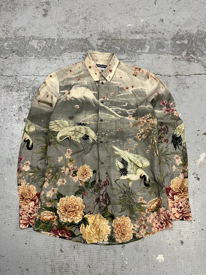 2010s Dolce & Gabbana Floral Print Fantasy Shirt UkLSlBV 2