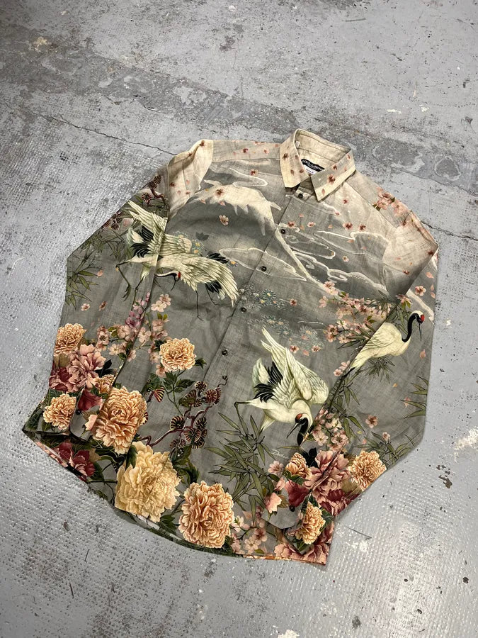 2010s Dolce & Gabbana Floral Print Fantasy Shirt UkLSlBV 3