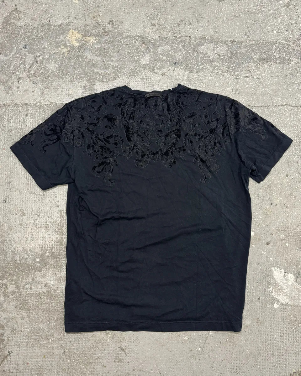 2010s Dolce & Gabbana Floral Velvet Tee-Shirt (S/M) 1