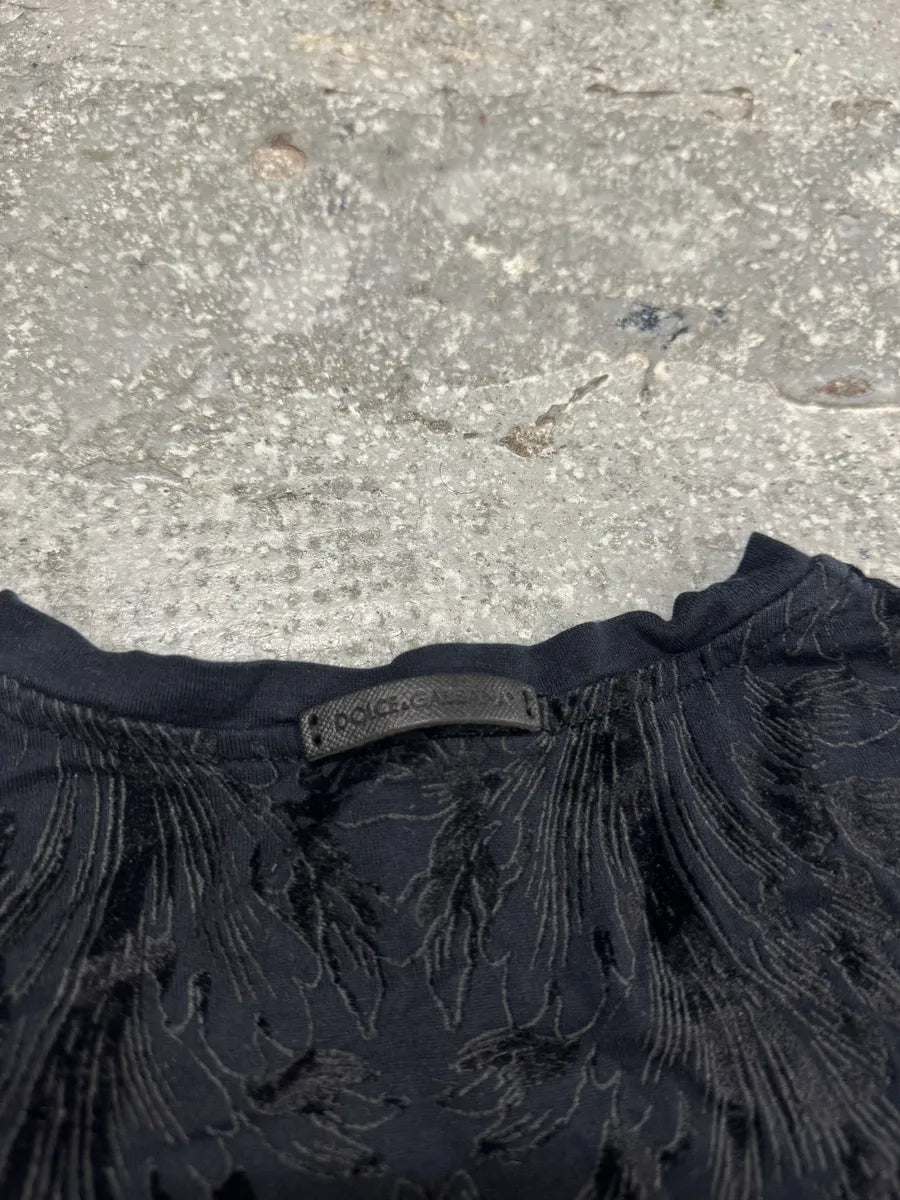 2010s Dolce & Gabbana Floral Velvet Tee-Shirt (S/M) 7