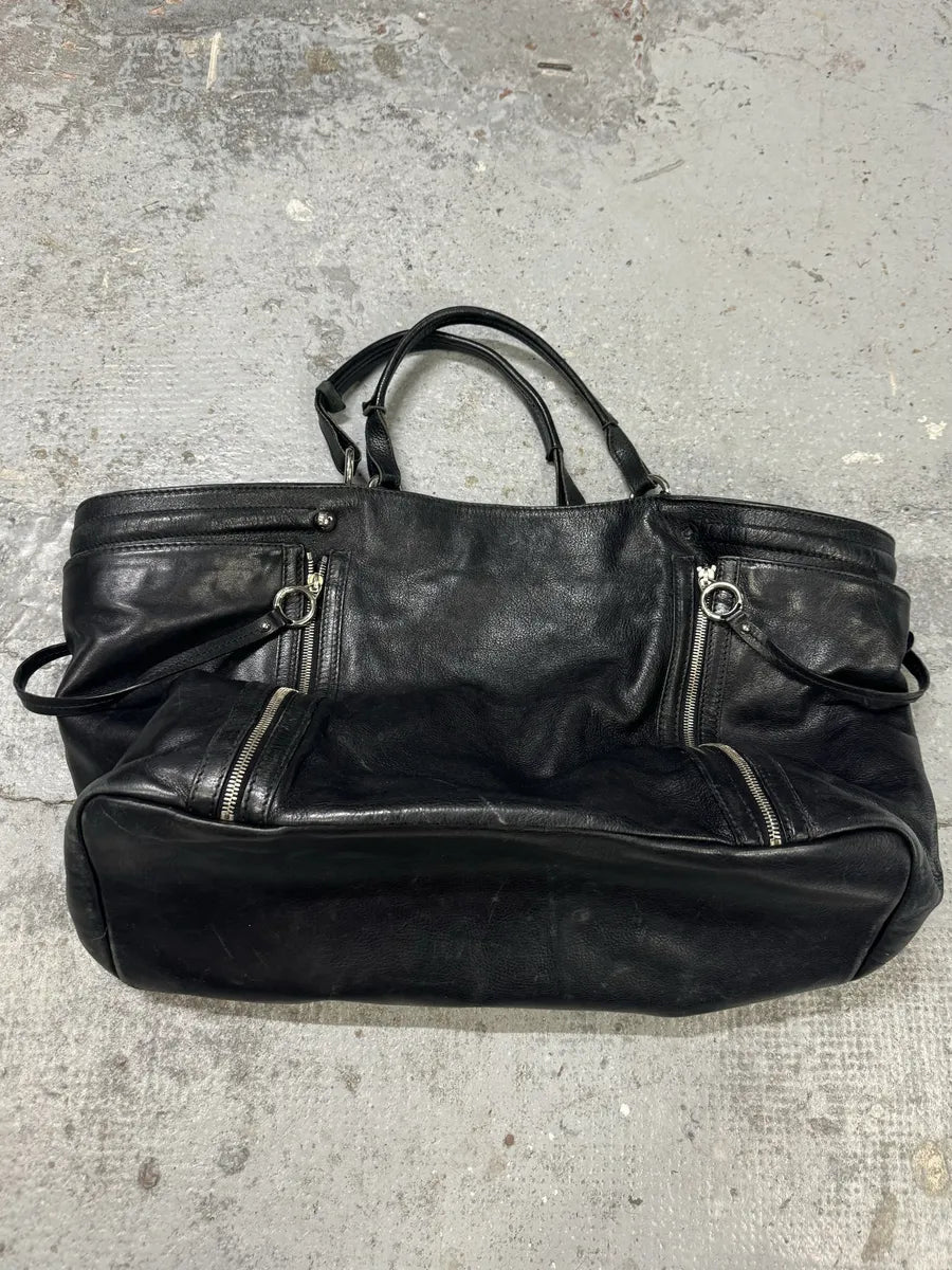 2010s Dolce & Gabbana Gaia Black Multi Zips Handle Leather Bag VERZtbe 8