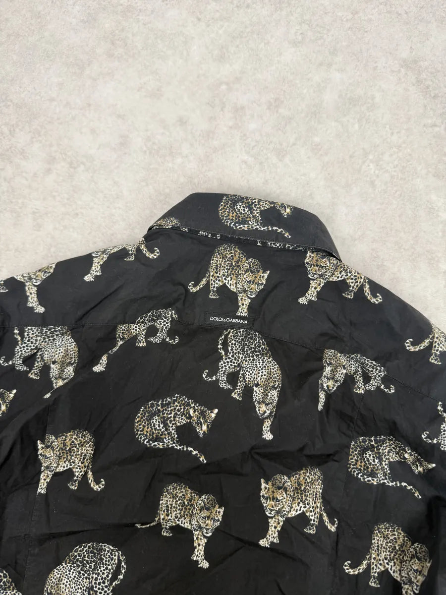 2010s Dolce & Gabbana Gold Mafia Leopard Black Shirt WEgLQXH 4
